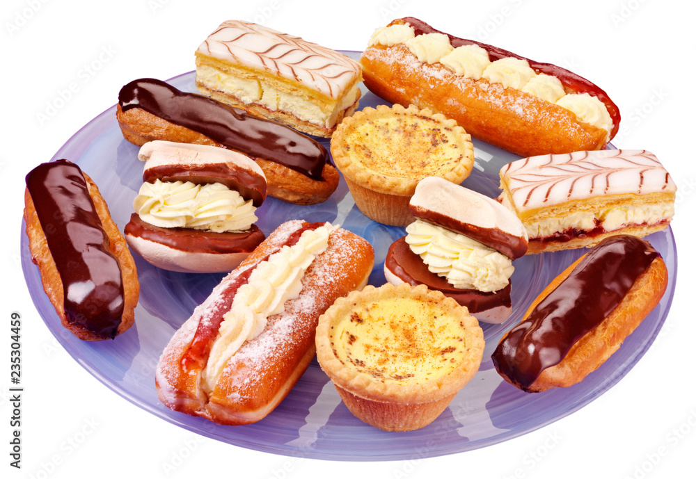SELECTION OF CREAM CAKES CUT OUT