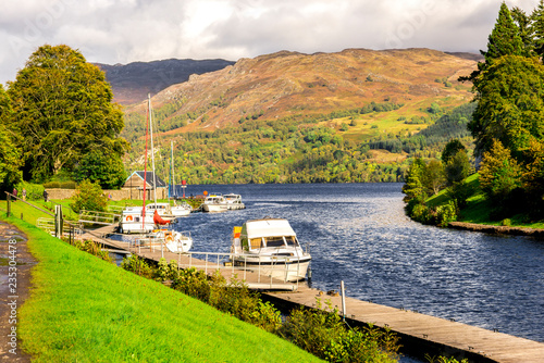 Принти на полотні Caledonian Canal entry to Loch Ness at Fort Augustus, Scotland