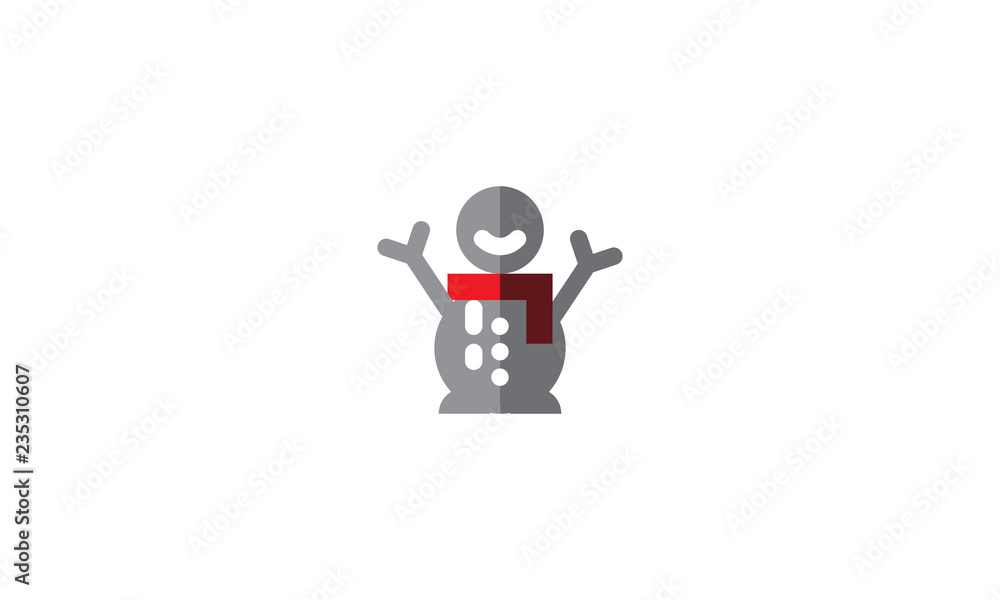 Snowman Icon Winter Template Vector Snowman Icon Winter Template Vector