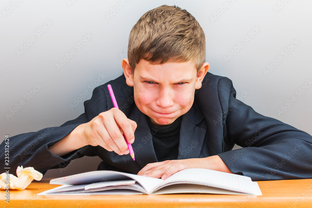 boy has difficulties in homework boy has difficulties in homework
