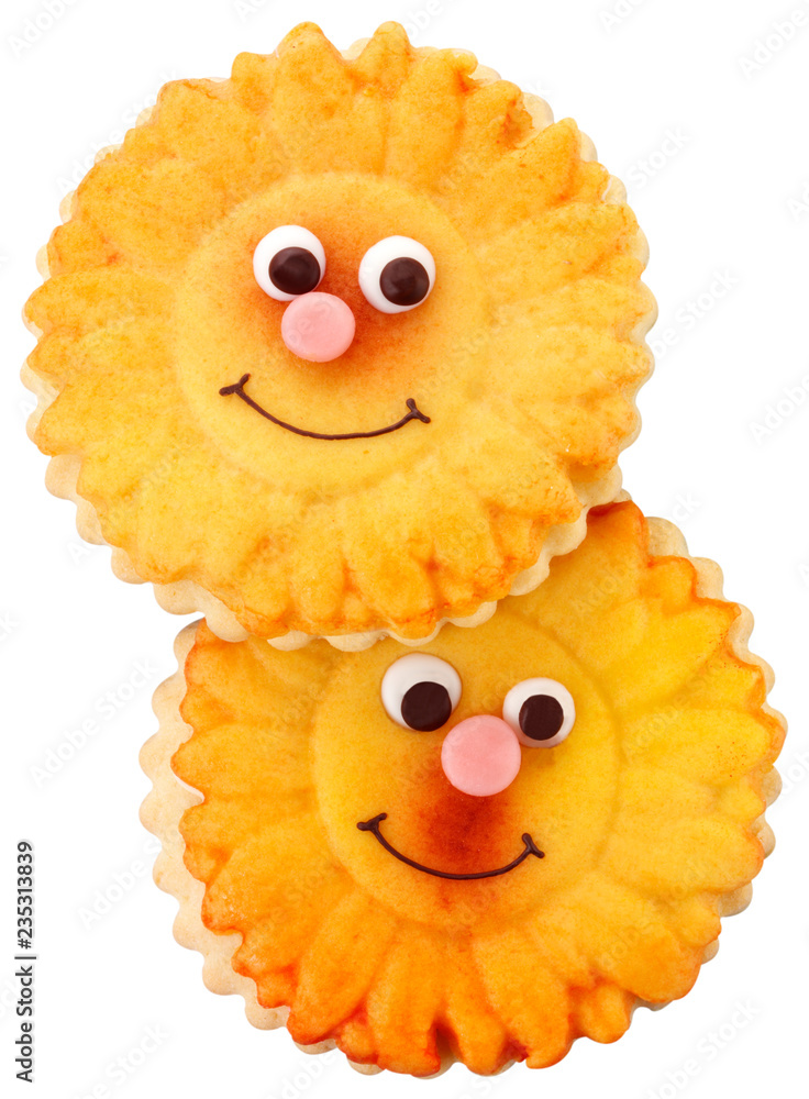 SUNFLOWER FACE BISCUITS CUT OUT