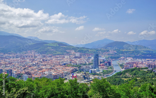 Panorama of the City of Bilbao, Spain. 