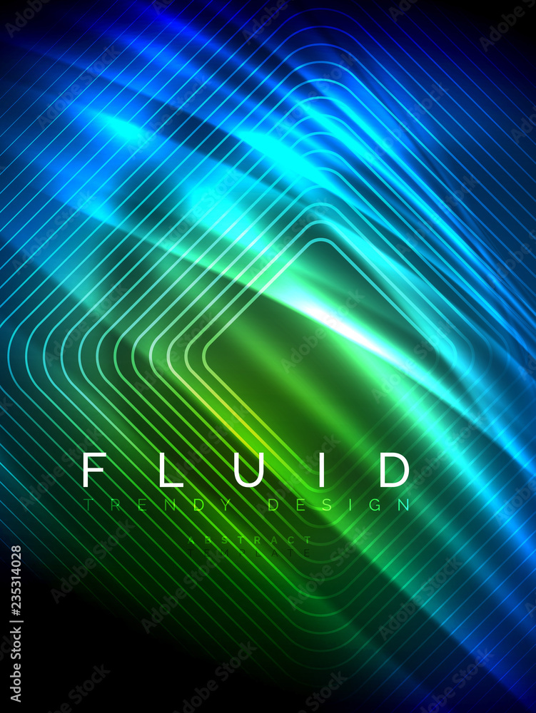 Neon glowing wave, magic energy and light motion background. Vector illustration Neon glowing wave, magic energy and light motion background. Vector illustration