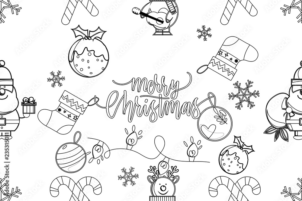 Seamless pattern for the New Year. Vector illustration of Christmas repeating wallpaper.