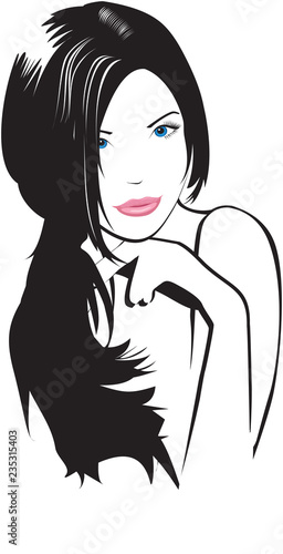 Girl with beautiful hair and dreamy eyes.