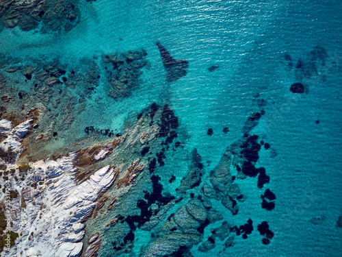 Beautiful rocky coastline aerial view © haveseen