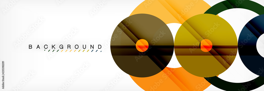Colorful rings on grey background, modern geometric pattern design. Vector business or technology presentation design template, brochure or flyer pattern, or geometric web banner Colorful rings on grey background, modern geometric pattern design. Vector business or technology presentation design template, brochure or flyer pattern, or geometric web banner