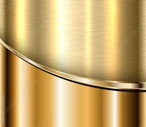 Gold metallic background, elegant shiny business abstract metal background