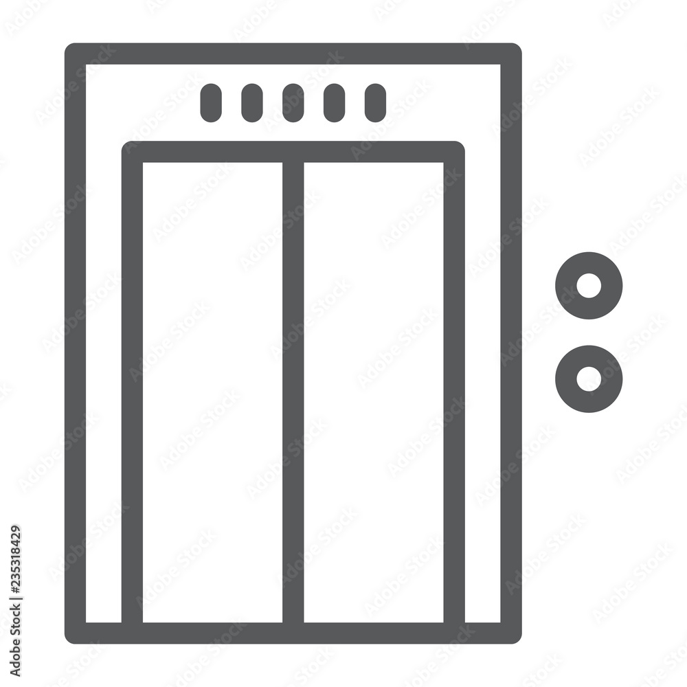 Elevator line icon, hotel and level, lift sign, vector graphics, a linear pattern on a white background. Elevator line icon, hotel and level, lift sign, vector graphics, a linear pattern on a white background.