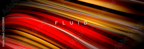 Mixing color waves on black, liquid flowing shapes