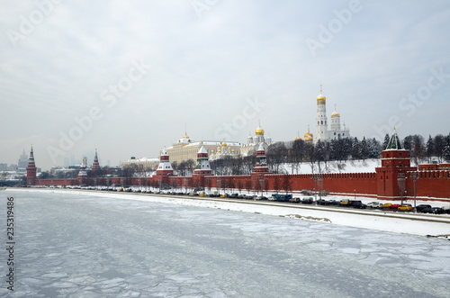 Winter view of the Moscow Kremlin and the Kremlin embankment, Russia photo