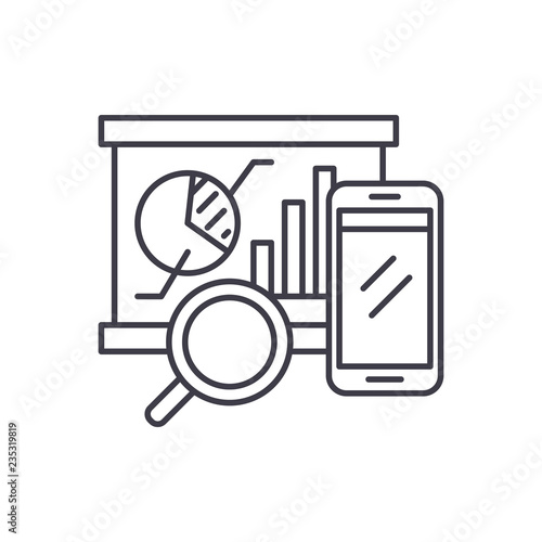 Balanced scorecard line icon concept. Balanced scorecard vector linear illustration, sign, symbol photo