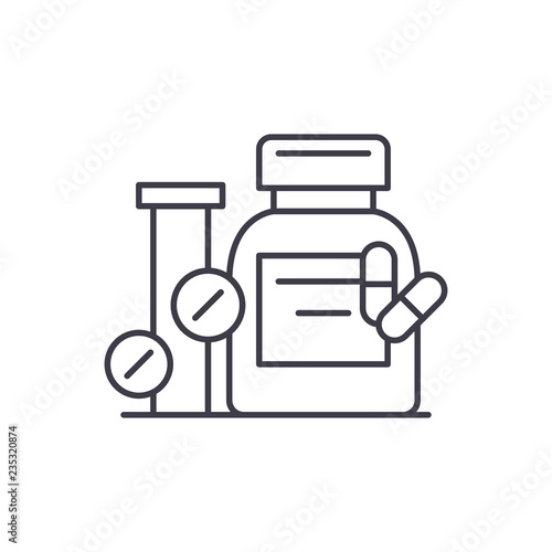 Biologically active additives line icon concept. Biologically active additives vector linear illustration, sign, symbol