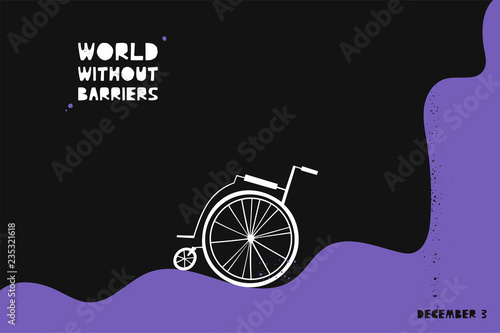 Wheelchair flat hand drawn vector illustration