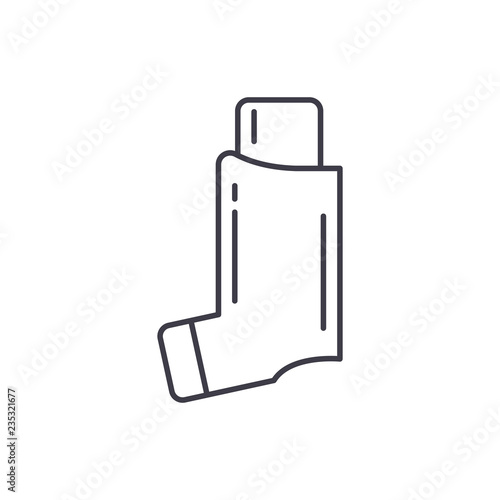 Bronchial asthma line icon concept. Bronchial asthma vector linear illustration, sign, symbol