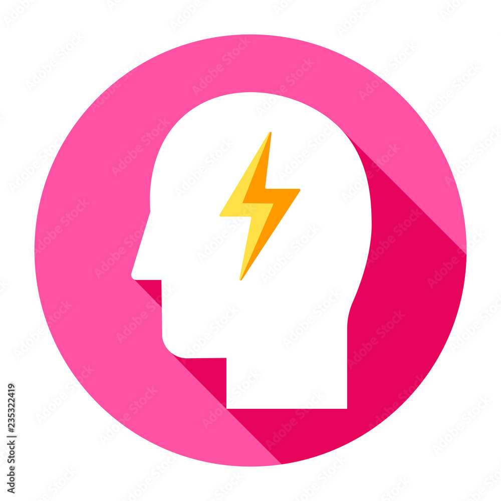 Storm user icon. Head with brain storm icon Storm user icon. Head with brain storm icon