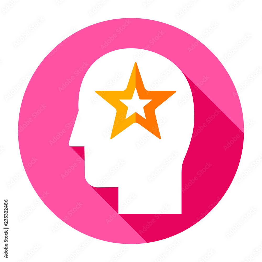 Stars user icon. Head with amazing, fabulous, wonderful idea Stars user icon. Head with amazing, fabulous, wonderful idea