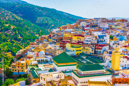Landscape of the sacred town of Moulay Idriss, Morocco