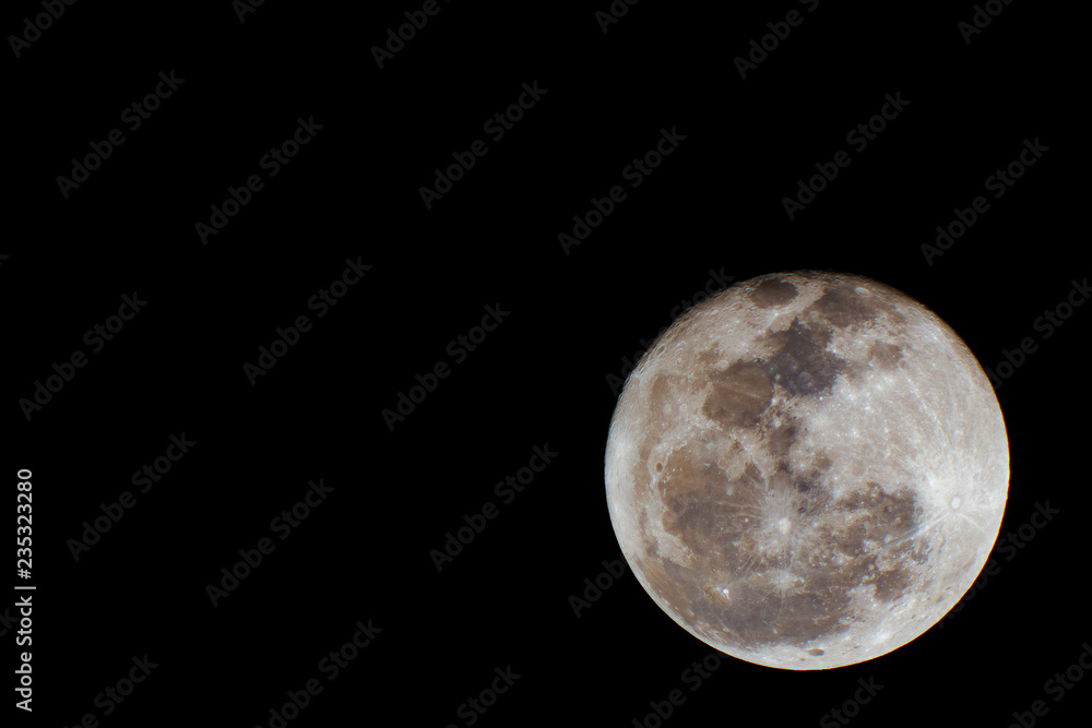 Obraz premium High Resolution, True Color Photograph Of The Moon, Lower 3rds Offset Right