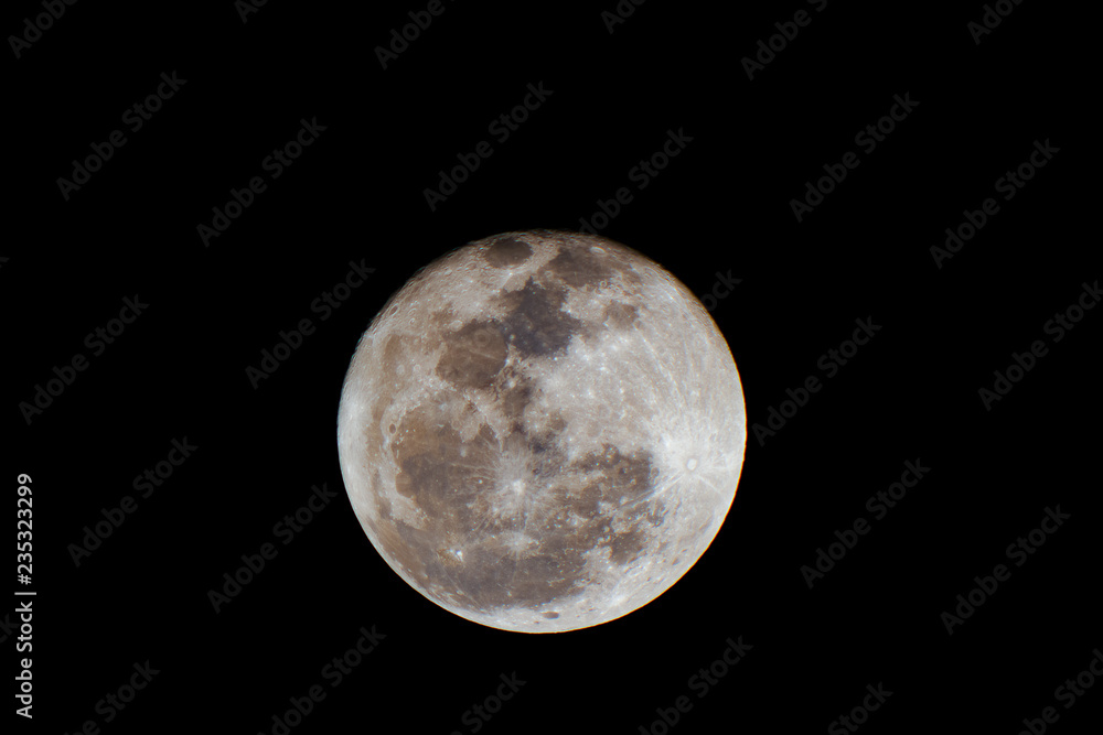 Obraz premium High Resolution, True Color Photograph Of The Moon, Lower 3rds Centered