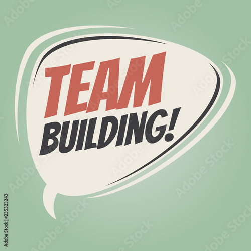 team building retro speech balloon