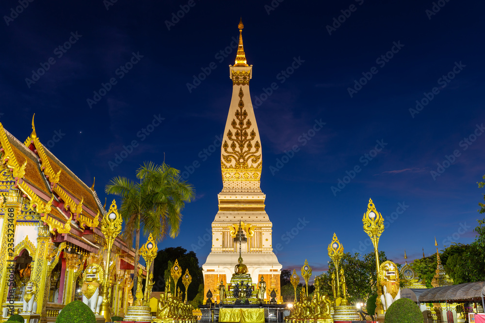 Wat Phra That Phanom It is the place where the bones of the Buddha's body are kept..It is a place of worship of Thai people.