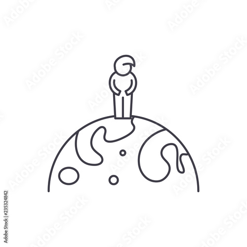 Citizen of the world line icon concept. Citizen of the world vector linear illustration, sign, symbol