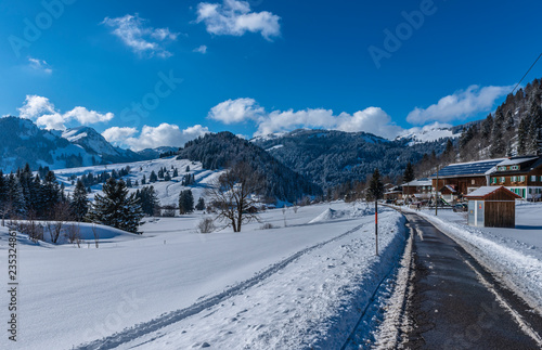 Unterjoch Schnee und Sonnenschein