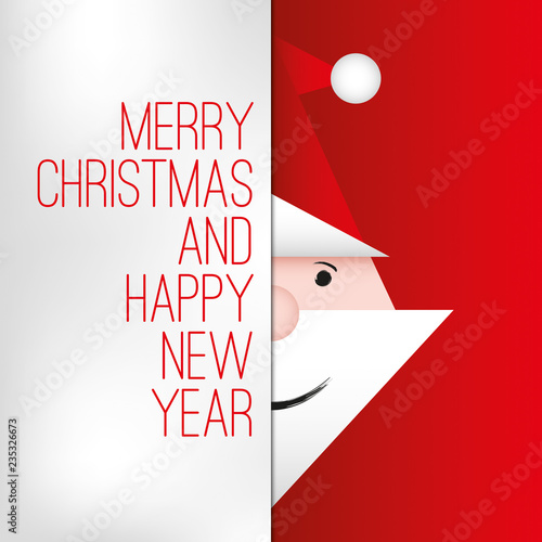 Merry Christmas wishes with red Santa Calus flyer template