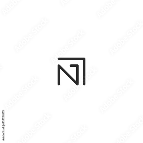 Letter N Outline Abstract Creative Icon Monogram Logo Design Template Element Vector
