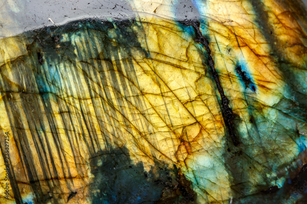 Macro Labradorite mineral stone on white background Macro Labradorite mineral stone on white background