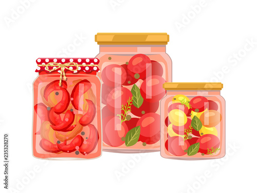 Peppers and Tomatoes Conservation Vector Poster