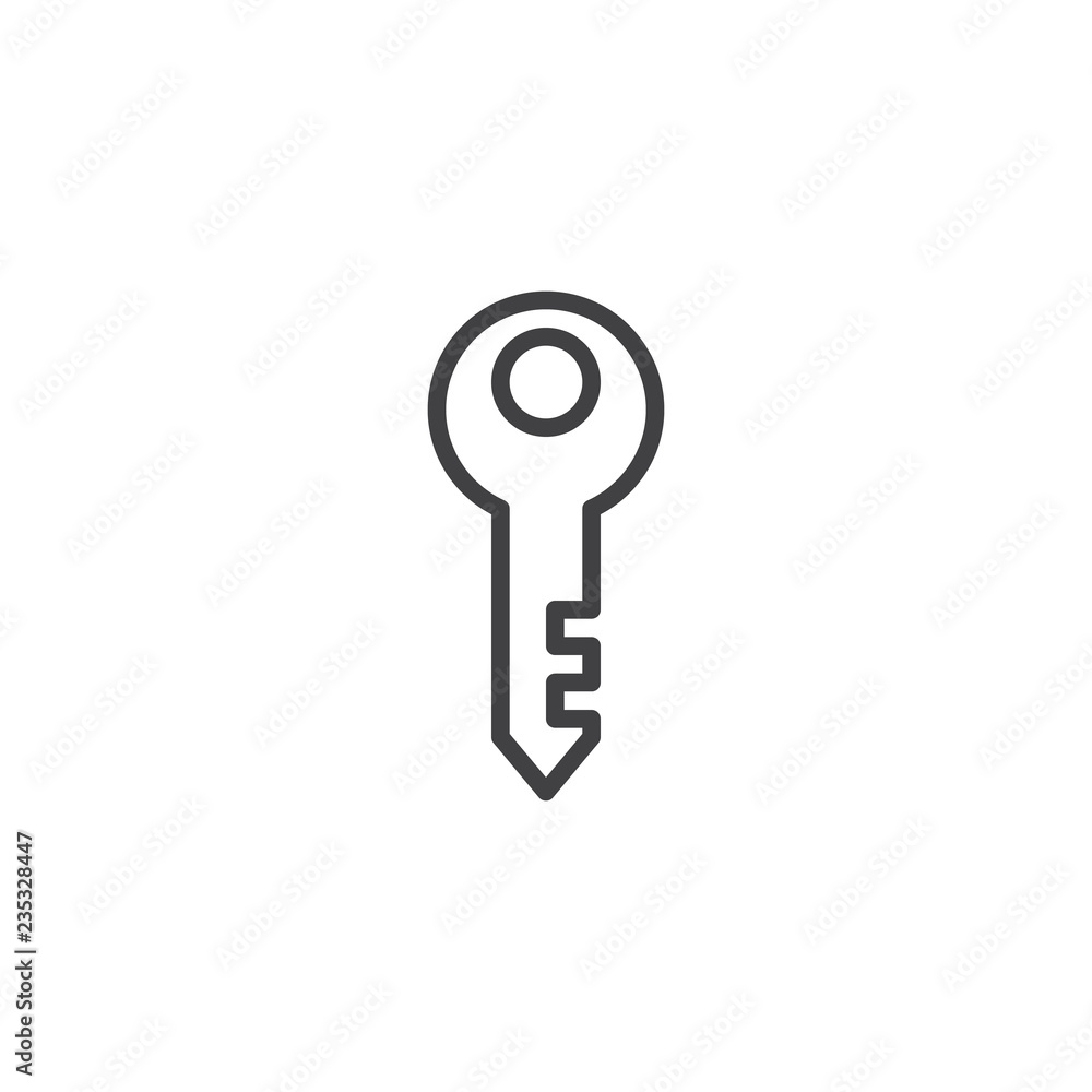 Door key outline icon. linear style sign for mobile concept and web design. Key simple line vector icon. Password Symbol, logo illustration. Pixel perfect vector graphics Door key outline icon. linear style sign for mobile concept and web design. Key simple line vector icon. Password Symbol, logo illustration. Pixel perfect vector graphics
