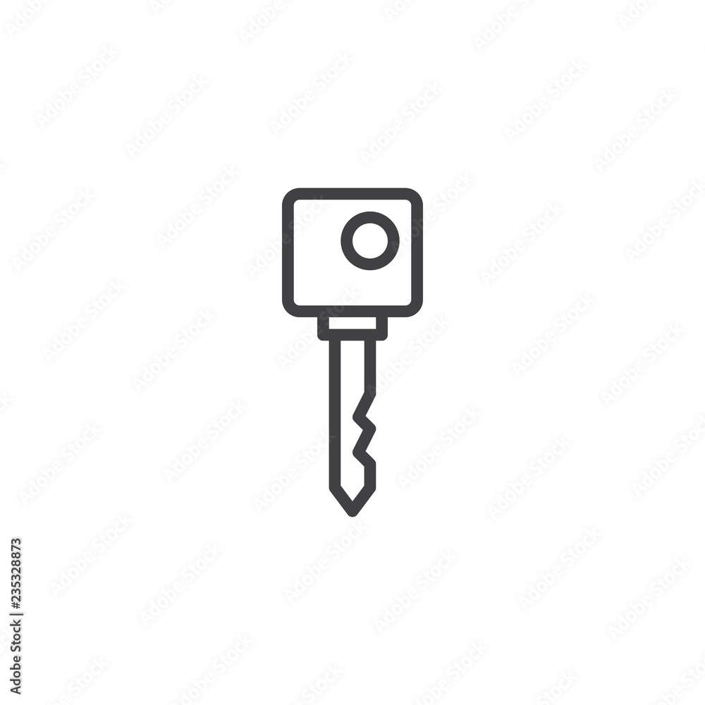 Private key outline icon. linear style sign for mobile concept and web design. Secure key simple line vector icon. Symbol, logo illustration. Pixel perfect vector graphics