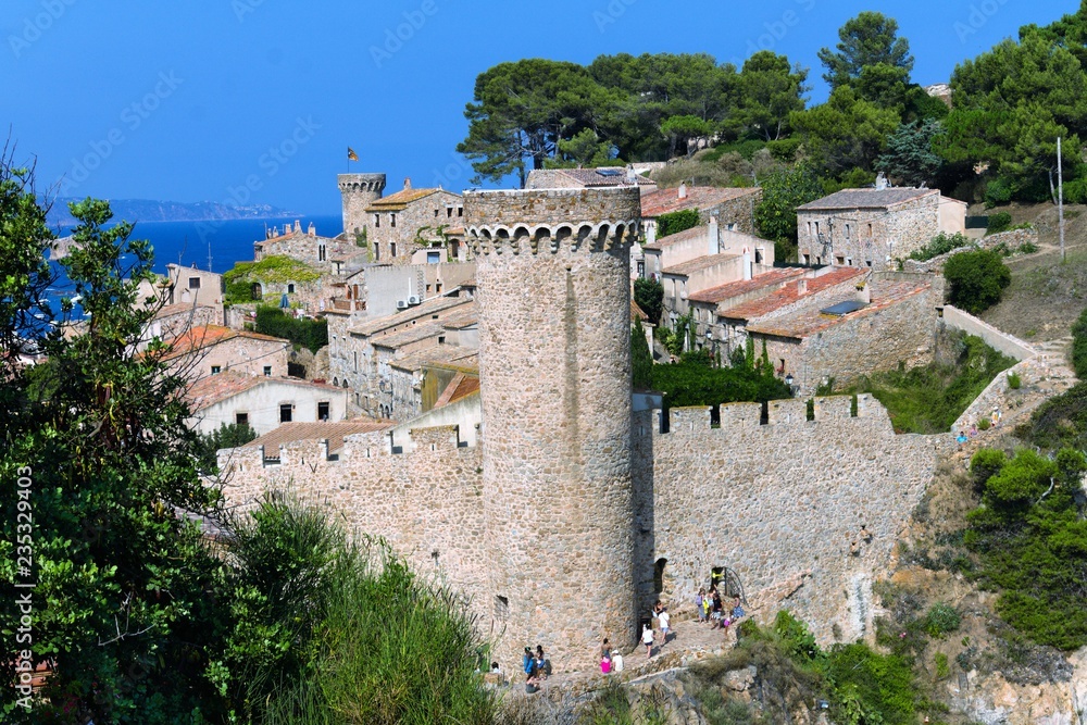 One of the towers of the historic fortress in Tossa de Mar, Catalonia.