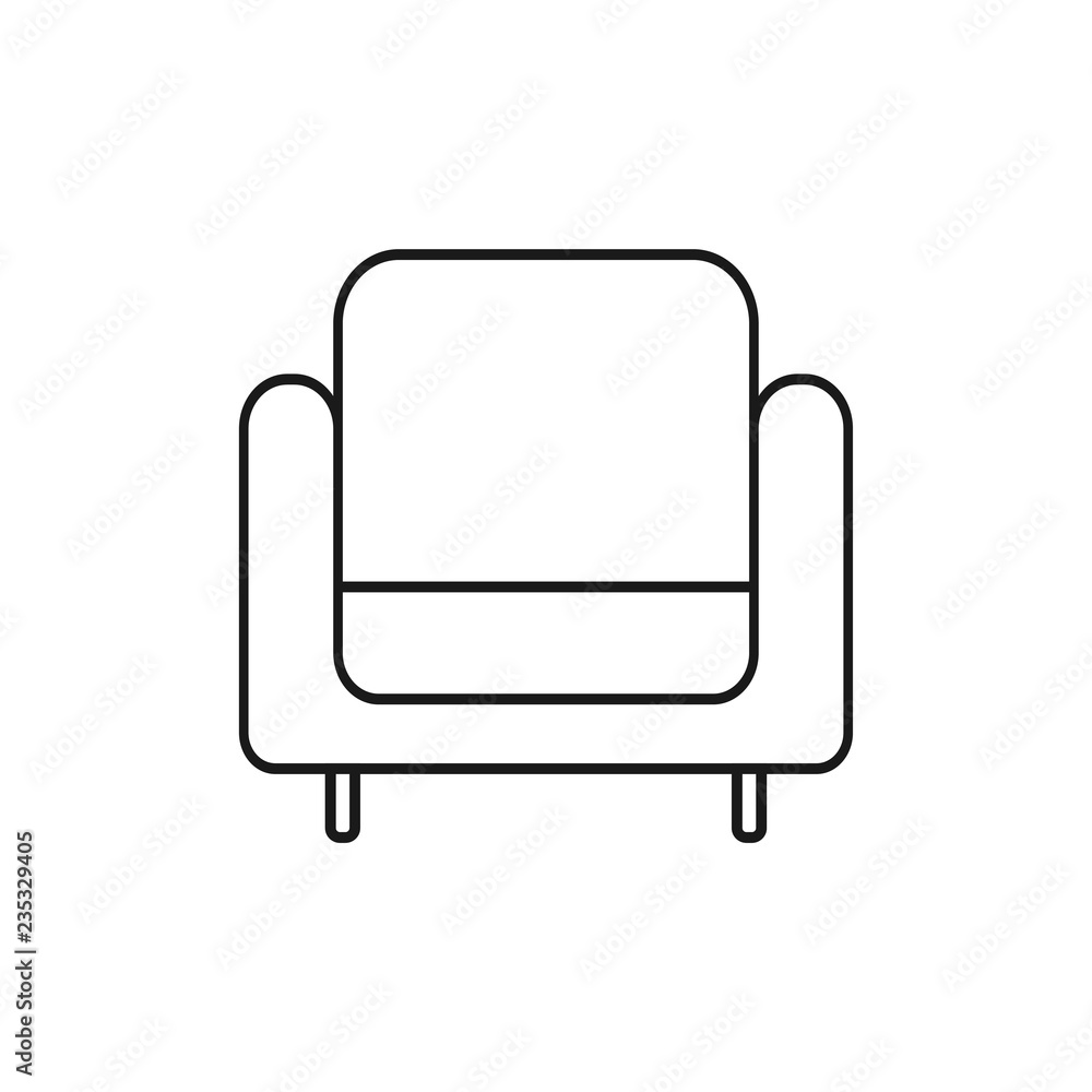 Retro armchair line icon. Vector. Retro armchair line icon. Vector.