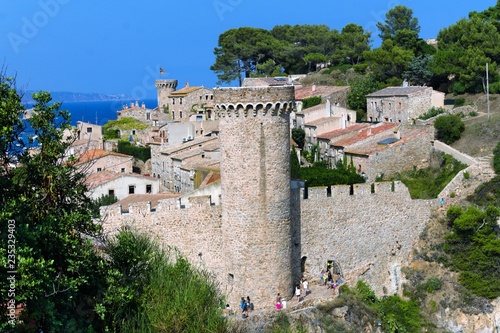 One of the towers of the historic fortress in Tossa de Mar, Catalonia.