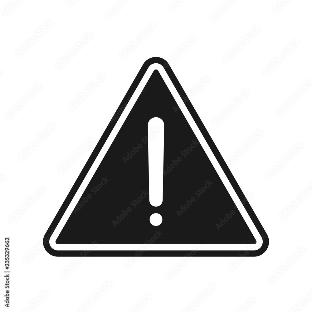 Black caution icon. For mobile apps or website. Black caution icon. For mobile apps or website.