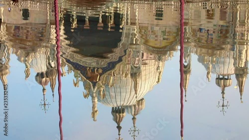 Reflection of San Marco cathedral during Acqua Alta, Venice, Italy