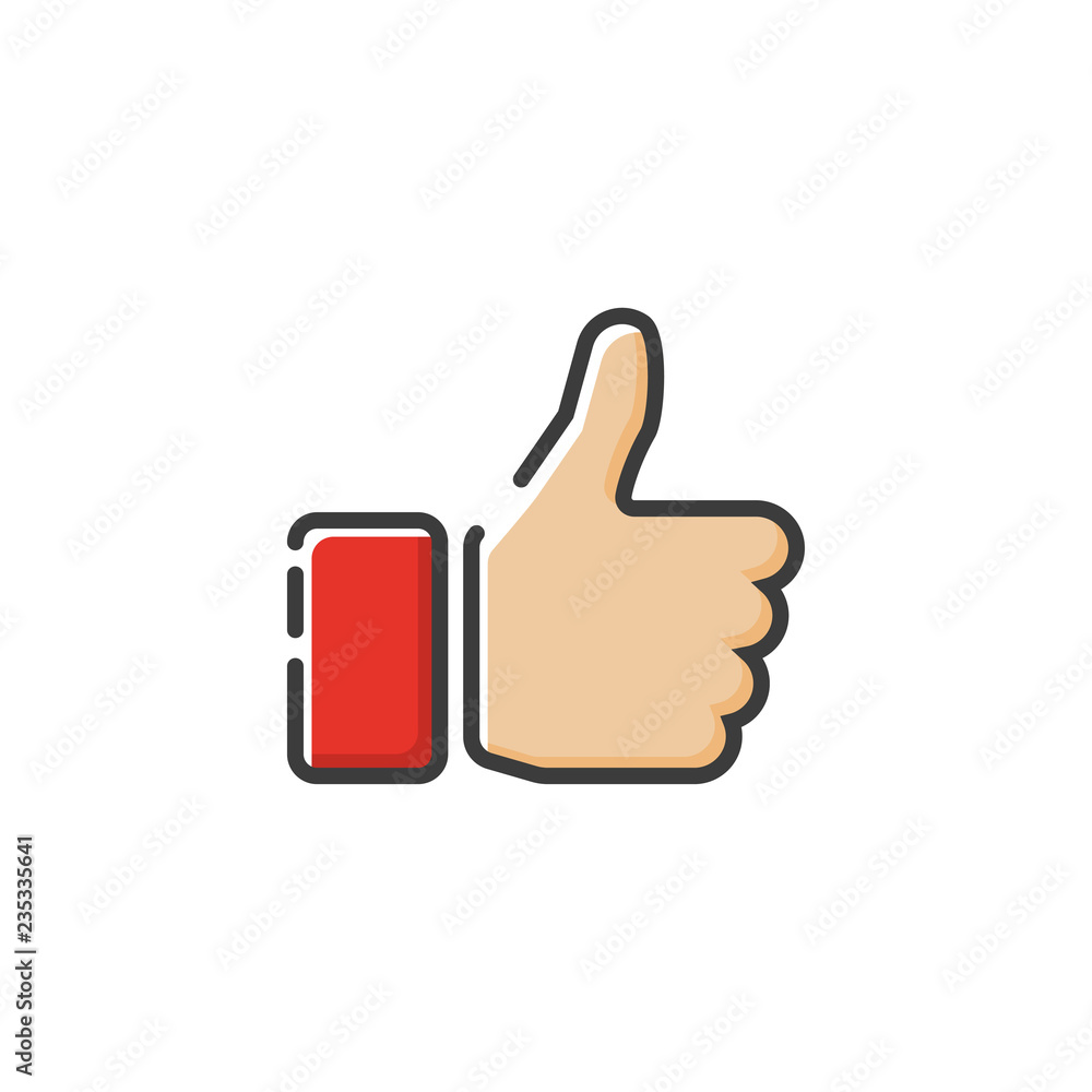Like icon in a flat design. Vector illustration Like icon in a flat design. Vector illustration