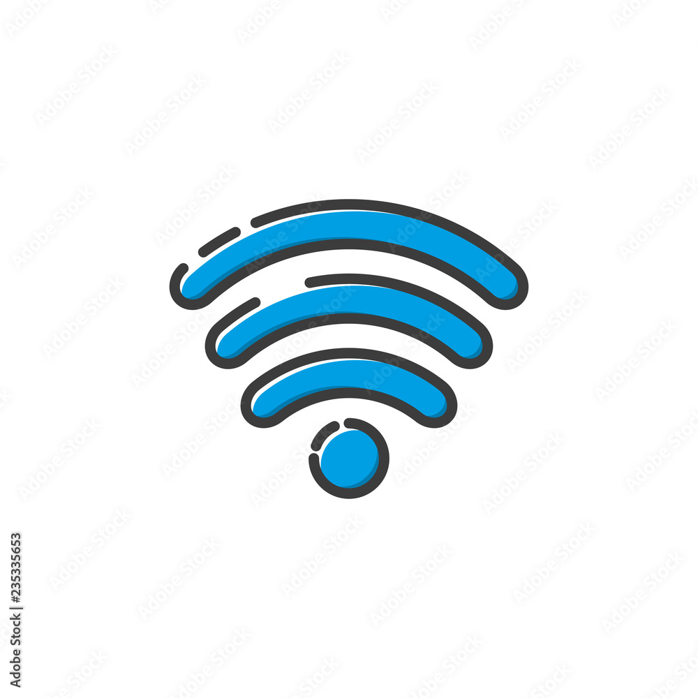 Wifi icon in a flat design. Vector illustration Wifi icon in a flat design. Vector illustration