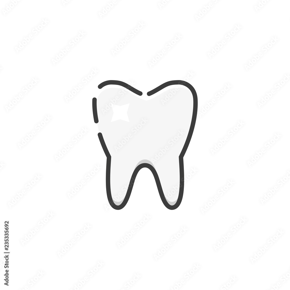 Tooth icon in a flat design. Vector illustration Tooth icon in a flat design. Vector illustration