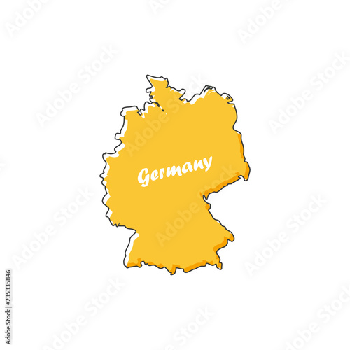 Germany map icon in a flat design. Vector illustration