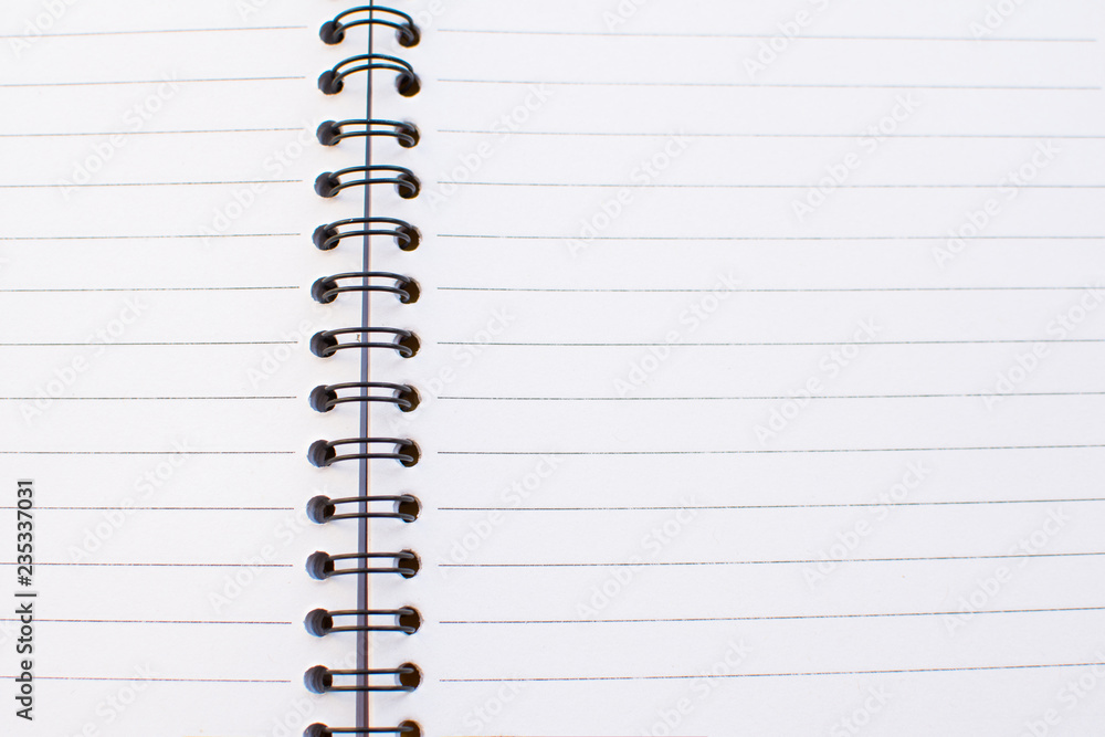 empty white page of notebook. empty white page of notebook.