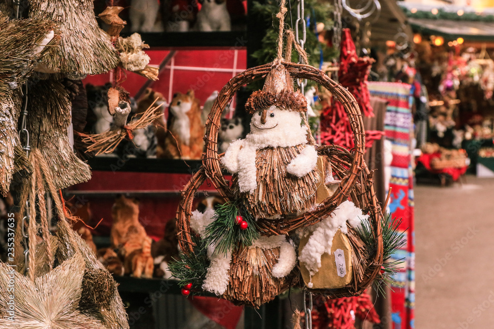 Toy snowman, Christmas decorations, Austrian fair