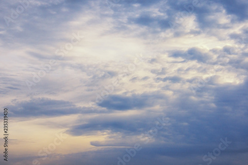 Beautiful cloudy sky at sunset  background in pastel color