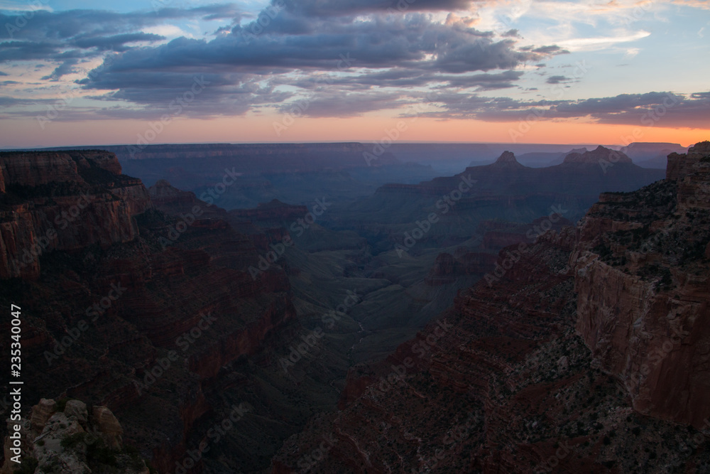 dusk in grand canyon