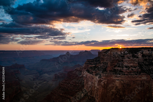 sunset in grand canyon