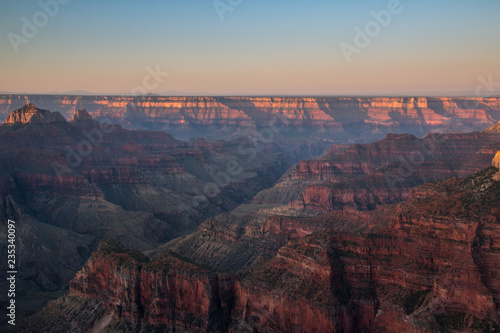 panoramic view of grand canyon at sunset