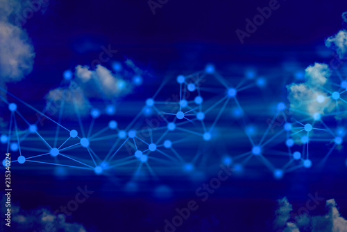 blue data digital cyber abstract connect to network background